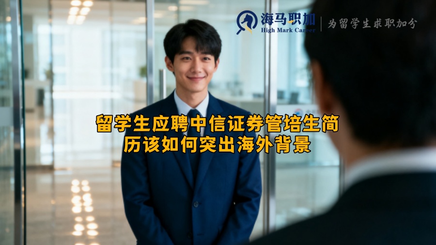 留学生应聘中信证券管培生简历该如何突出海外背景